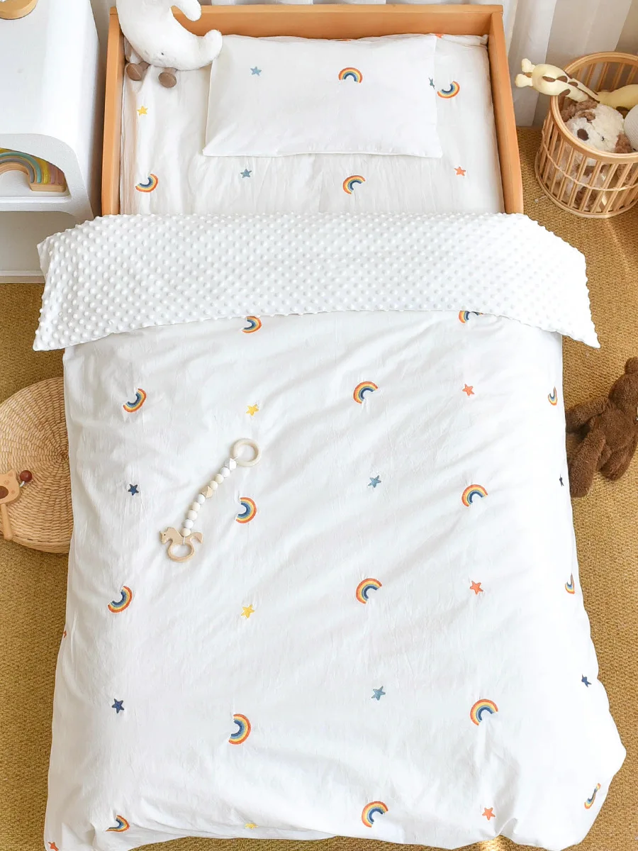 3PCS Bedding Set Vintage Cartoon Cotton Baby Children Crib Bed Duvet Cover Sheet Pillowcase Without Filler 3PCS Bedding Set Vintage Cartoon Cotton Baby Children Crib Bed Duvet Cover Sheet Pillowcase Without Filler